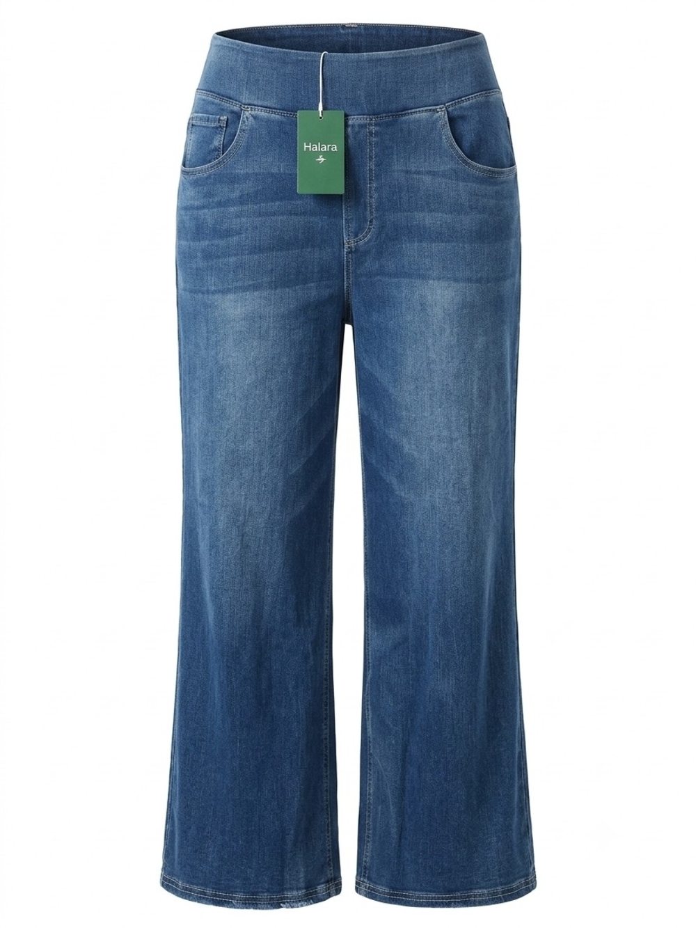 Size XL 16 Halara Women's Blue Wide-Leg Jeans New Stretch Denim